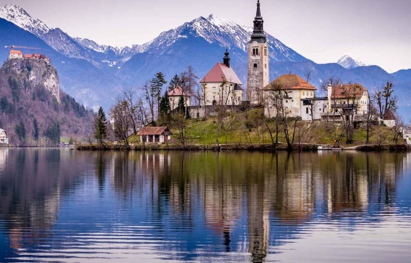 web design services office in Bled with Lake Bled view